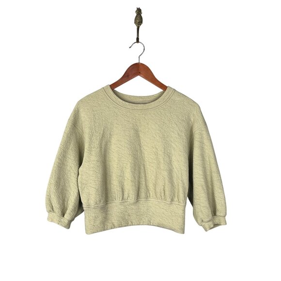 Lululemon Textured Crewneck Pullover Top Dew Green Womens Sz. 4 Balloon City - Picture 1 of 6